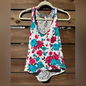 Ambiance Apparel Floral Lace Racerback Tank Top – Y2K & Feminine Vibes